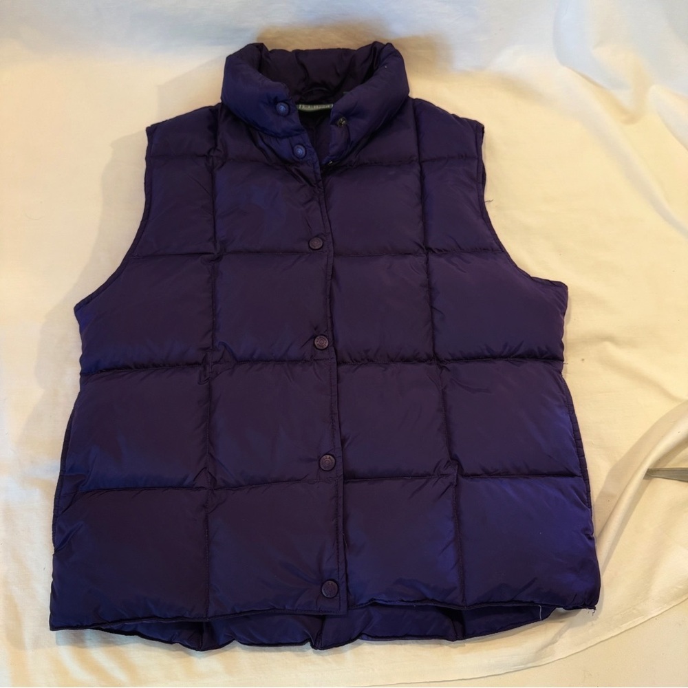 L.L. Bean Deep Purple Puffer Vest Size M